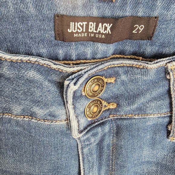 Just Black Double Button Straight Blue Jeans 29 Made in USA - Picture 3 of 8